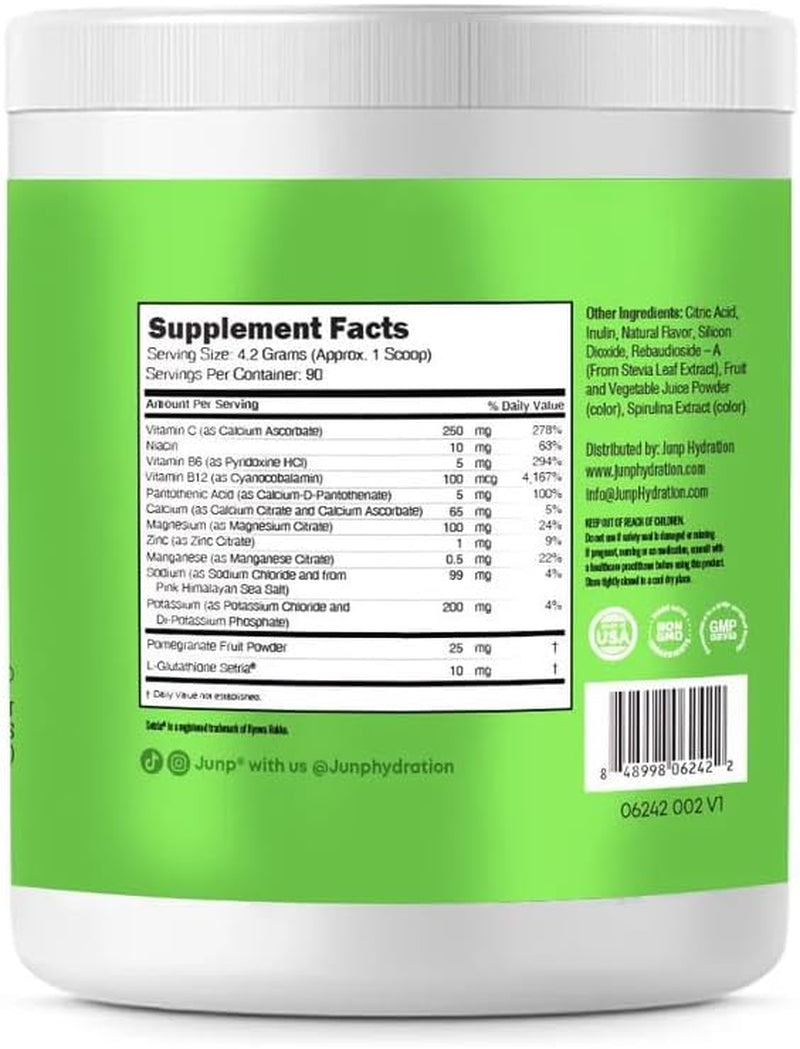 JUNP Electrolytes Powder No Sugar No Carbs, Mouthwatering Green Apple Keto Electrolyte Drink Mix, Potassium & Salt Hydration Powder Electrolytes Zero Calorie Sugar Free Electrolyte Powder, 90 Servings