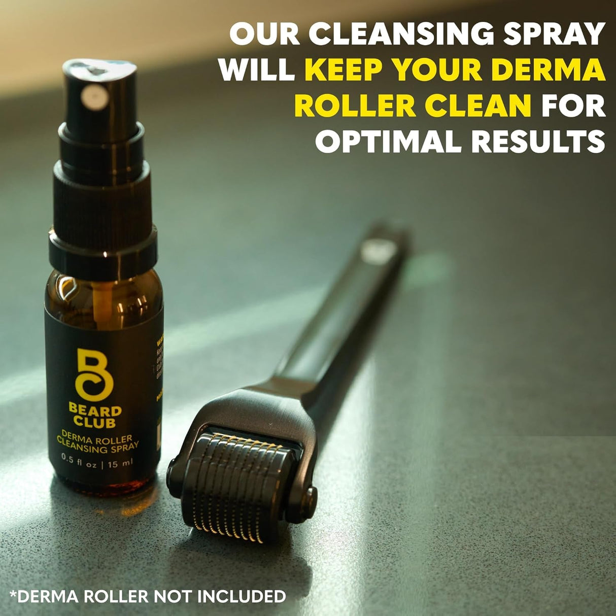 The Beard Club Derma Roller Cleansing Spray - Clean and Prolong Derma Roller Life - 0.5Oz