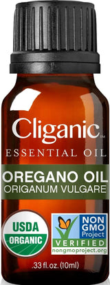 Cliganic Organic Essential Oils Set (Top 5) - 100% Pure Natural - Aromatherapy, Candle Making - Peppermint, Lavender, Eucalyptus, Lemongrass & Orange (Packaging May Vary)