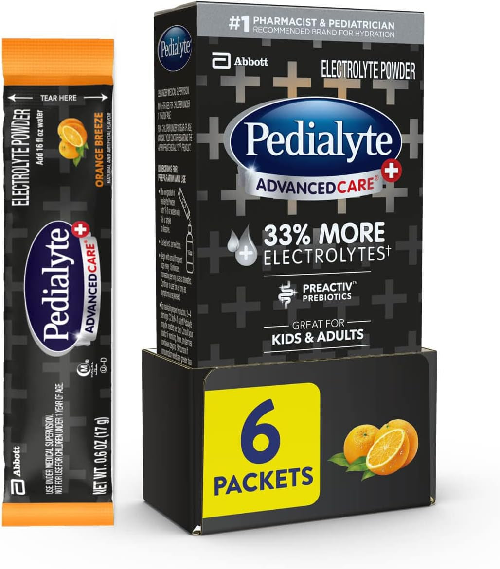 Pedialyte Multi Pack, Electrolyte Hydration Drink, 0.6 Oz Electrolyte Powder Packs, 80 Count