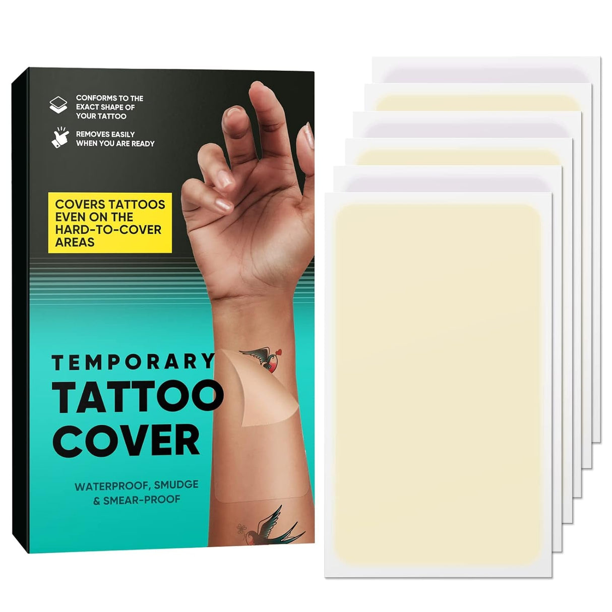 Tattoo-Cover-Up-Patch Sweatproof-And-Waterproof-Effective-Tattoo-Cover-Up-Tape Ultra-Thin-Invisible-Breathable-Patch-Concealer-Sticker-Suitable-For-Spot-And-Scar