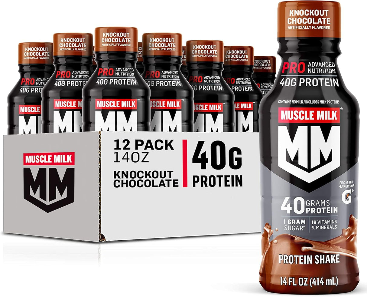 Muscle Milk Pro Series Protein Shake, Chocolate Peanut Butter, 40G Protein, 14 Fl Oz (Pack of 12)