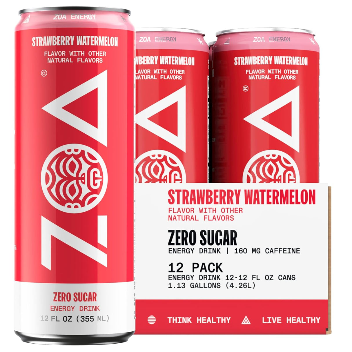 ZOA Zero Sugar Energy Drinks, Variety Pack - Sugar Free with Electrolytes, Healthy Vitamin C, Amino Acids, Essential B-Vitamins, and Caffeine from Green Tea - 12 Fl Oz (12-Pack)