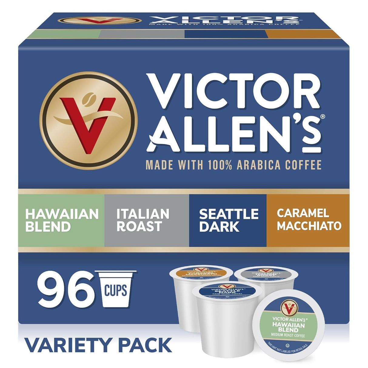 Victor Allen'S Coffee Variety Pack (Morning Blend, 100% Colombian, Donut Shop Blend, and French Roast), 42 Count, Single Serve Coffee Pods for Keurig K-Cup Brewers