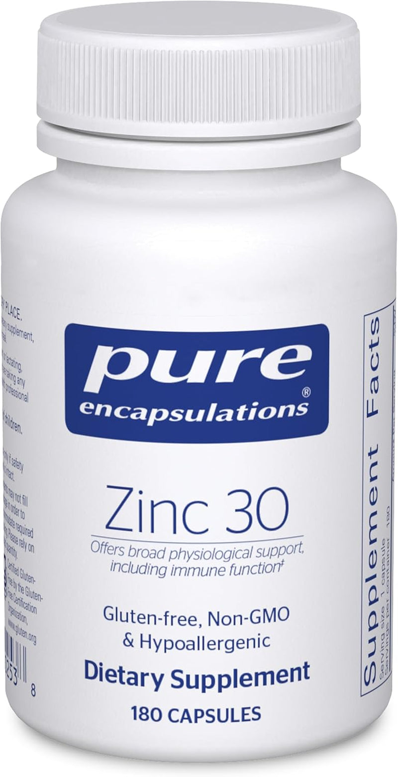 Pure Encapsulations Zinc 30 Mg - Supplement for Immune System Support, Growth and Development, and Wound Healing* - with Zinc Picolinate 30 Mg - 60 Capsules