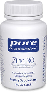 Pure Encapsulations Zinc 30 Mg - Supplement for Immune System Support, Growth and Development, and Wound Healing* - with Zinc Picolinate 30 Mg - 60 Capsules