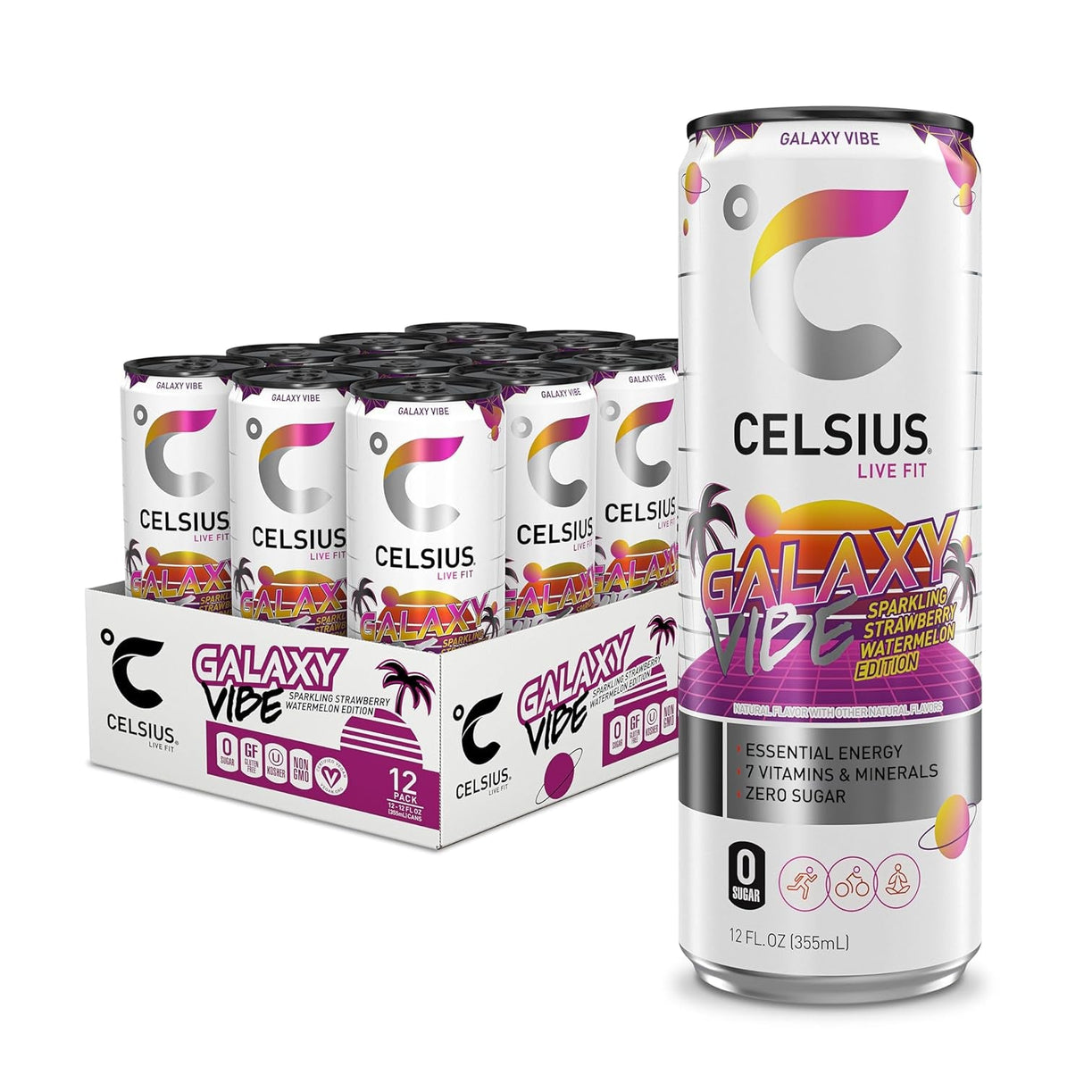 CELSIUS Assorted Flavors Official Variety Pack, Functional Essential Energy Drinks, 12 Fl Oz (Pack of 12)