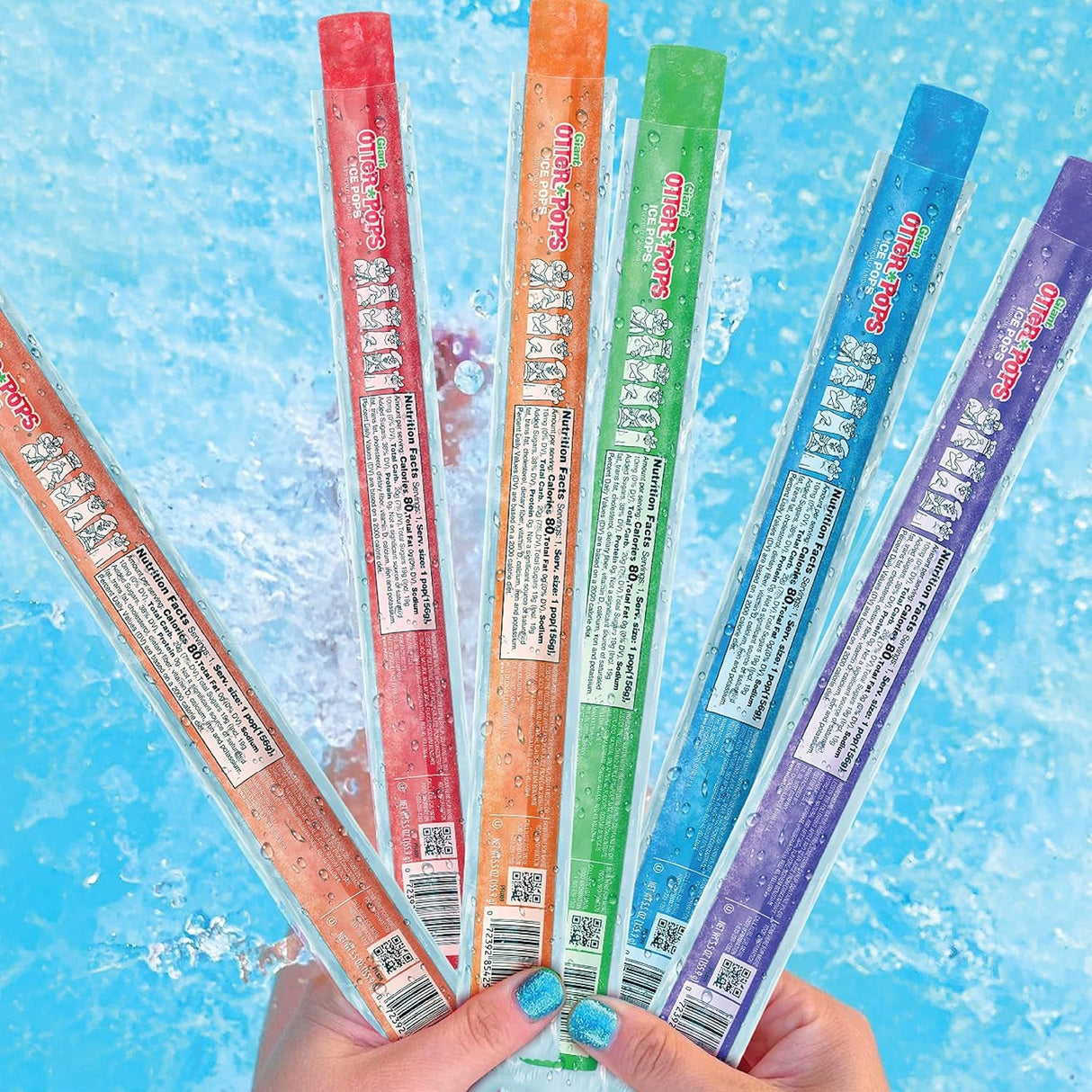 Otter Pops, Giant Original 5.5Oz, 27 Ice Pops, Six Zippy Flavors