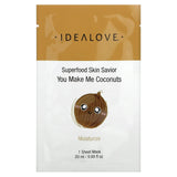 Idealove, Superfood Skin Savior, You Make Me Coconuts, 1 Beauty Sheet Mask, 0.68 fl oz (20 ml) - Supply Center USA