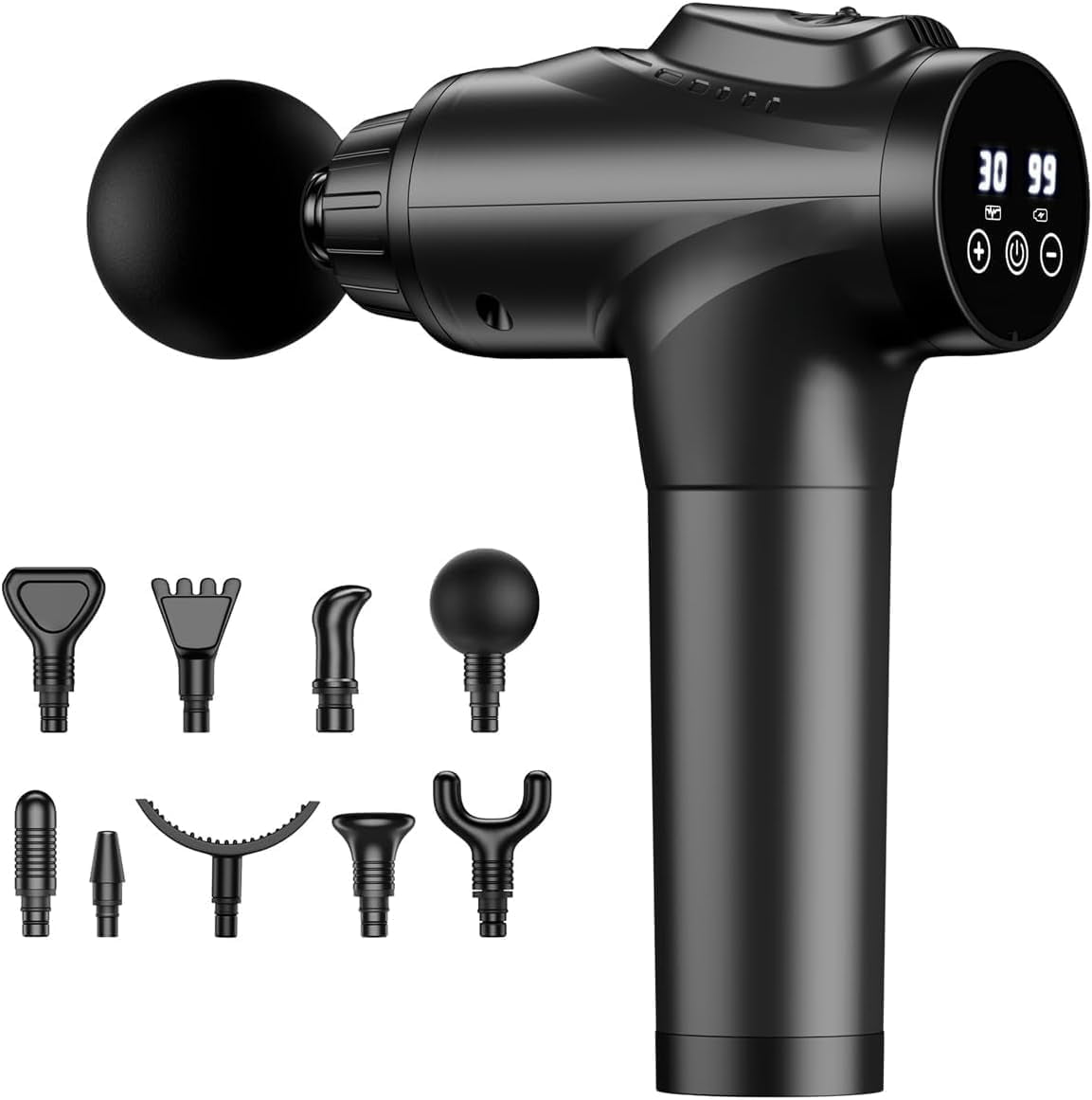 Massage Gun, Muscle Massage Gun for Athletes Handheld Electric Deep Tissue Back Massager, Percussion Massage Device for Pain Relief with 30 Speed Levels 9 Heads