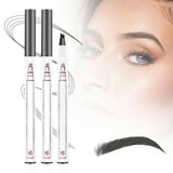 2024 New Waterproof Brow Pencil with Micro-Fork Tip, 3D Waterproof Microblading Eyebrow Pen 4 Fork Tip Tattoo Pencil, 24 Hours Waterproof Tattoo Pen for Eyebrow (Dark Brown) - Supply Center USA