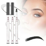 2024 New Waterproof Brow Pencil with Micro-Fork Tip, 3D Waterproof Microblading Eyebrow Pen 4 Fork Tip Tattoo Pencil, 24 Hours Waterproof Tattoo Pen for Eyebrow (Dark Brown) - Supply Center USA