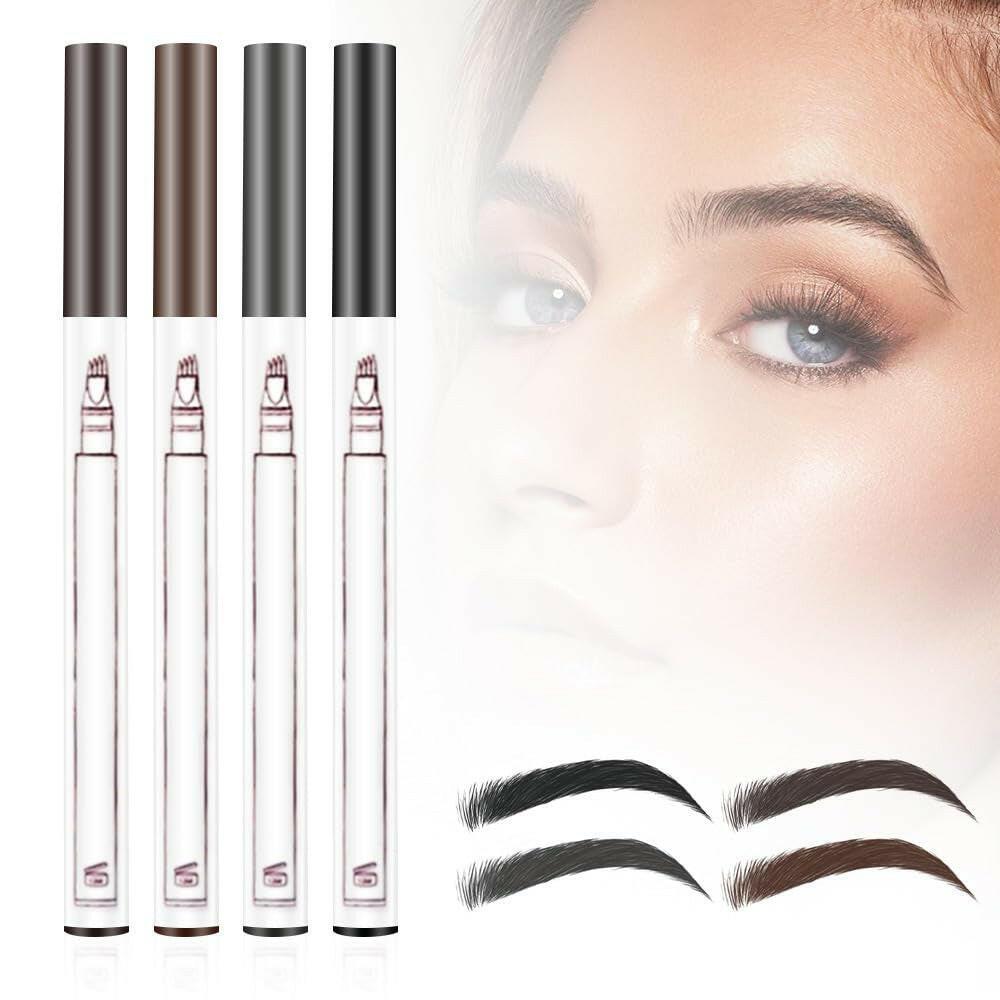 2024 New Waterproof Brow Pencil with Micro-Fork Tip, 3D Waterproof Microblading Eyebrow Pen 4 Fork Tip Tattoo Pencil, 24 Hours Waterproof Tattoo Pen for Eyebrow (Dark Brown) - Supply Center USA