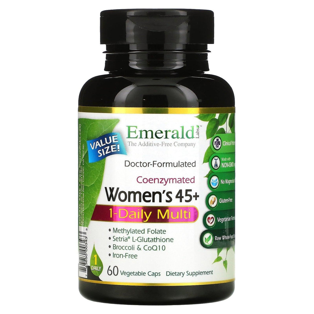 Emerald Laboratories, Coenzymated Women's 45+ 1-Daily Multi, 60 Vegetable Caps - Supply Center USA