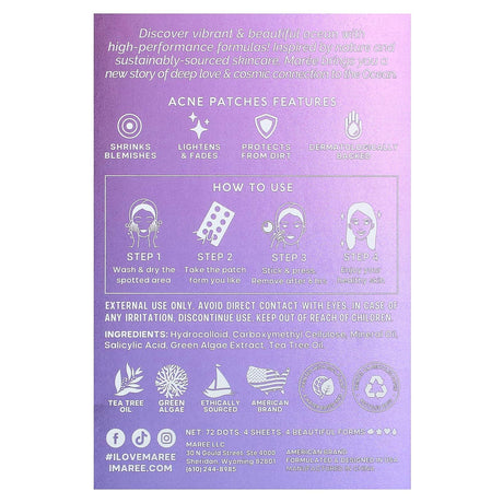 Maree, Marine Skincare Acne Patches, 72 Dots - Supply Center USA