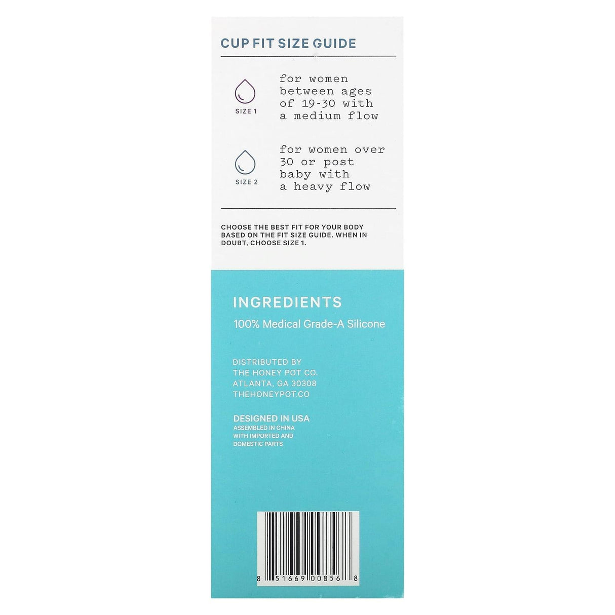 The Honey Pot Company, Menstrual Cup, Size 2, 1 Cup