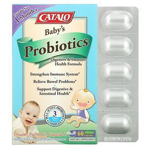 Catalo Naturals, Baby's Probiotics, Digestive & Immune Health Formula, 1 Month+, 3 Billion CFU, 60 Vegetarian Capsules - Supply Center USA