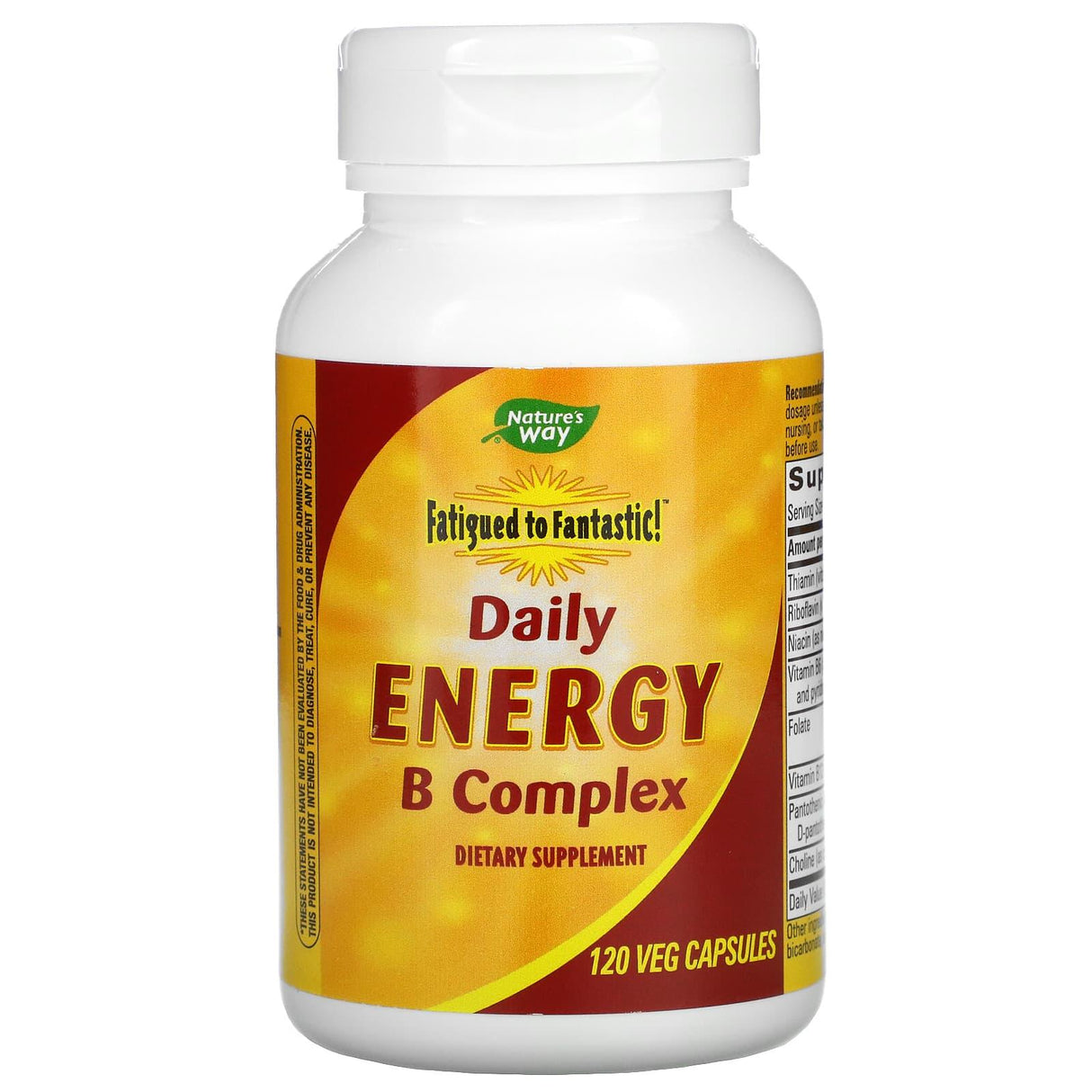 Nature's Way, Fatigued to Fantastic!, Daily Energy B Complex, 120 Veg Capsules - Supply Center USA