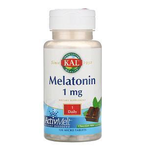 KAL, Melatonin, Chocolate Mint Natural Flavor, 1 mg , 120 Micro Tablets - Supply Center USA