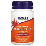 Now Foods, High Potency Vitamin D-3, 50 mcg (2,000 IU), 30 Softgels - Supply Center USA