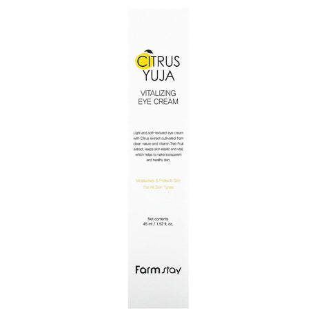 Farmstay, Citrus Yuja, Vitalizing Eye Cream, For All Skin Types, 1.52 fl oz (45 ml) - Supply Center USA