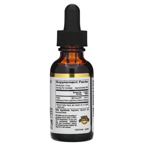 California Gold Nutrition, Folinic Acid, Alcohol Free, 1 fl oz (30 ml) - Supply Center USA