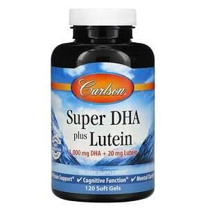 Carlson Labs, Super DHA Plus Lutein, 120 Soft Gels - Supply Center USA