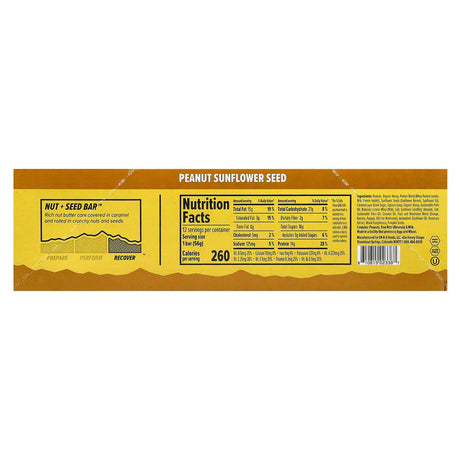 HoneyStinger, Nut + Seed Bar™, Peanut Sunflower Seed, 12 Bars, 1.98 oz (56 g) Each - Supply Center USA