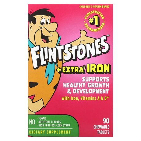 Flintstones, Children's Multivitamin, Plus Extra Iron, 90 Chewable Tablets - Supply Center USA