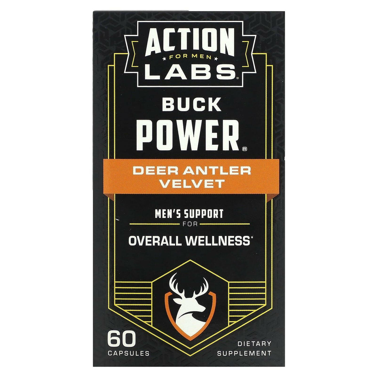 Action Labs, For Men, Buck Power, Deer Antler Velvet, 60 Capsules - Supply Center USA