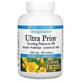 Natural Factors, OmegaFactors, Ultra Prim, Evening Primrose Oil, 1000 mg, 180 Softgels - Supply Center USA