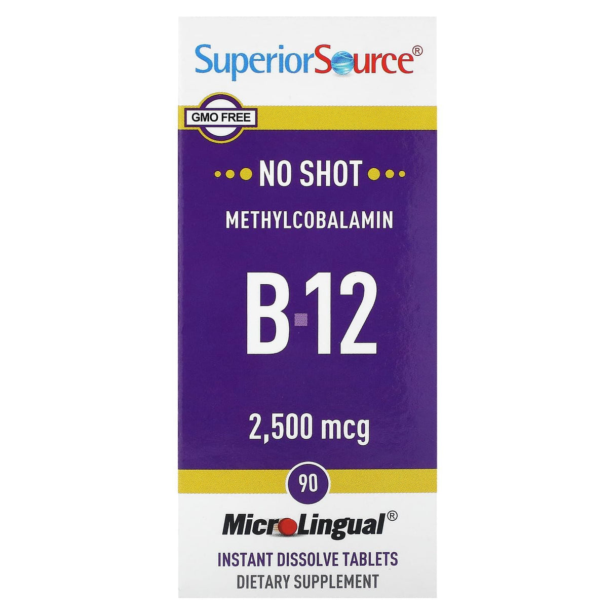 Superior Source, Methylcobalamin B-12, 2,500 mcg, 90 Instant Dissolve Tablets - Supply Center USA