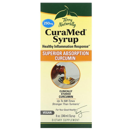 Terry Naturally, CuraMed Syrup, Superior Absorption Curcumin, 250 mg, 8 oz (240 ml) - Supply Center USA