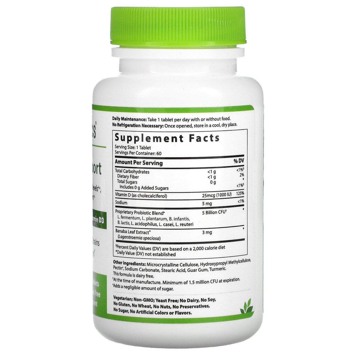 Hyperbiotics, Glucose Support, with Banaba Extract and Vitamin D3, 5 Billion CFU, 60 Time-Release Tablets - Supply Center USA