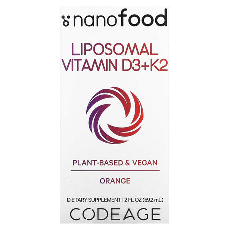 Codeage, Liposomal Vitamin D3+K2, Orange, 2 fl oz (59.2 ml) - Supply Center USA