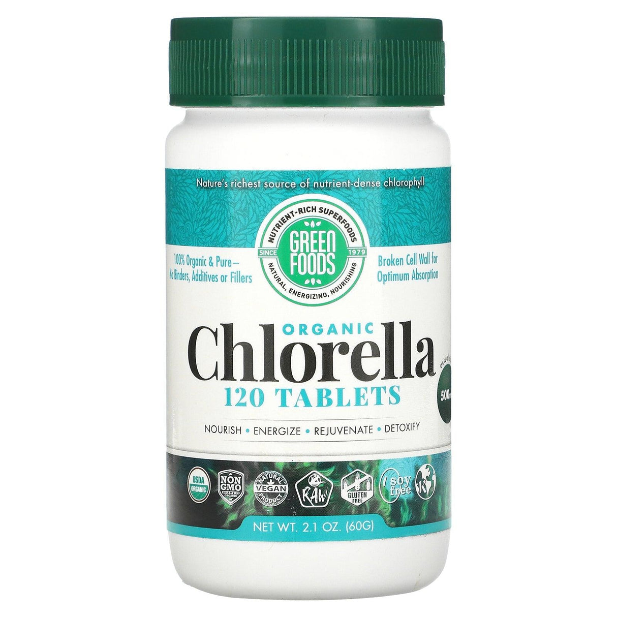 Green Foods Corporation, Organic Chlorella, 500 mg, 120 Tablets - Supply Center USA