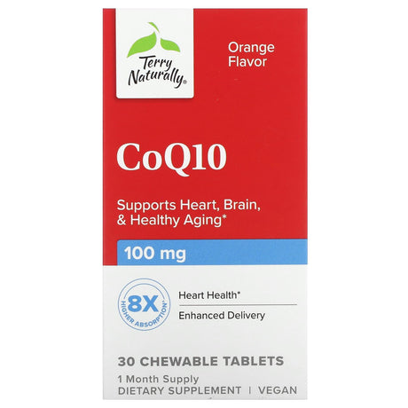 Terry Naturally, CoQ10, Orange, 100 mg, 30 Chewable Tablets - Supply Center USA