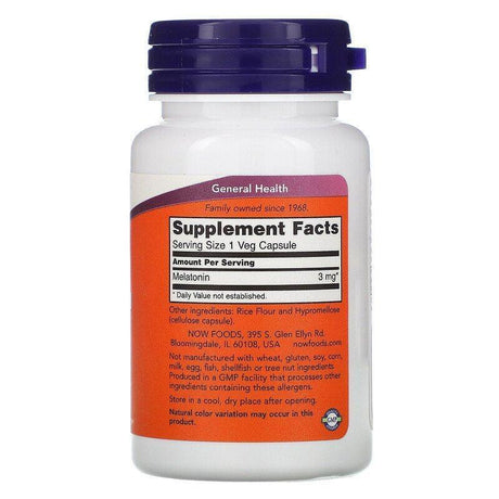 Now Foods, Melatonin, 3 mg, 60 Veg Capsules - Supply Center USA