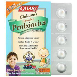 Catalo Naturals, Children's Chewable Probiotics Formula, Mixed Berry, 5 Billion CFU, 30 Chewable Tablets - Supply Center USA