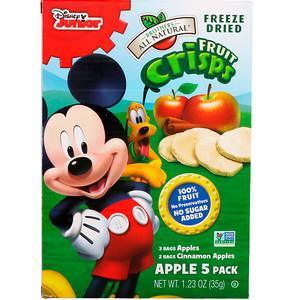 Brothers-All-Natural, Fruit Crisps, Disney Junior, Apples and Cinnamon Apples, 5 Pack, 1.23 oz (35 g) - HealthCentralUSA