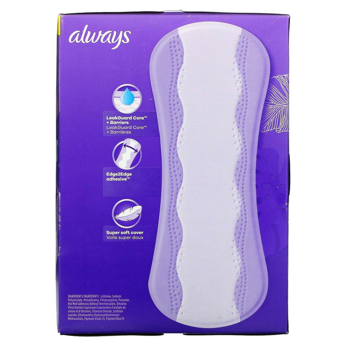 Always, Anti-Bunch Xtra Protection Daily Liners, Extra Long, 68 Liners - Supply Center USA