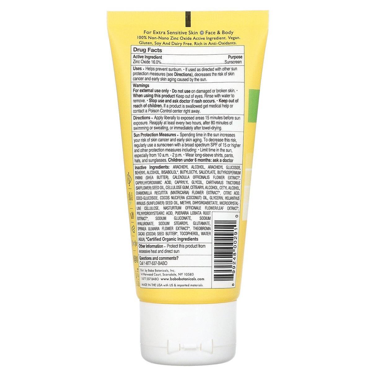 Babo Botanicals, Clear Zinc Sunscreen, Extra Sensitive Skin, SPF 30, Fragrance Free, 3 fl oz (89 ml) - Supply Center USA