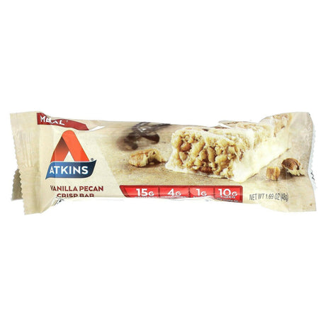 Atkins, Protein Meal Bar, Vanilla Pecan Crisp Bar, 5 Bars, 1.69 oz (48 g) Each - Supply Center USA