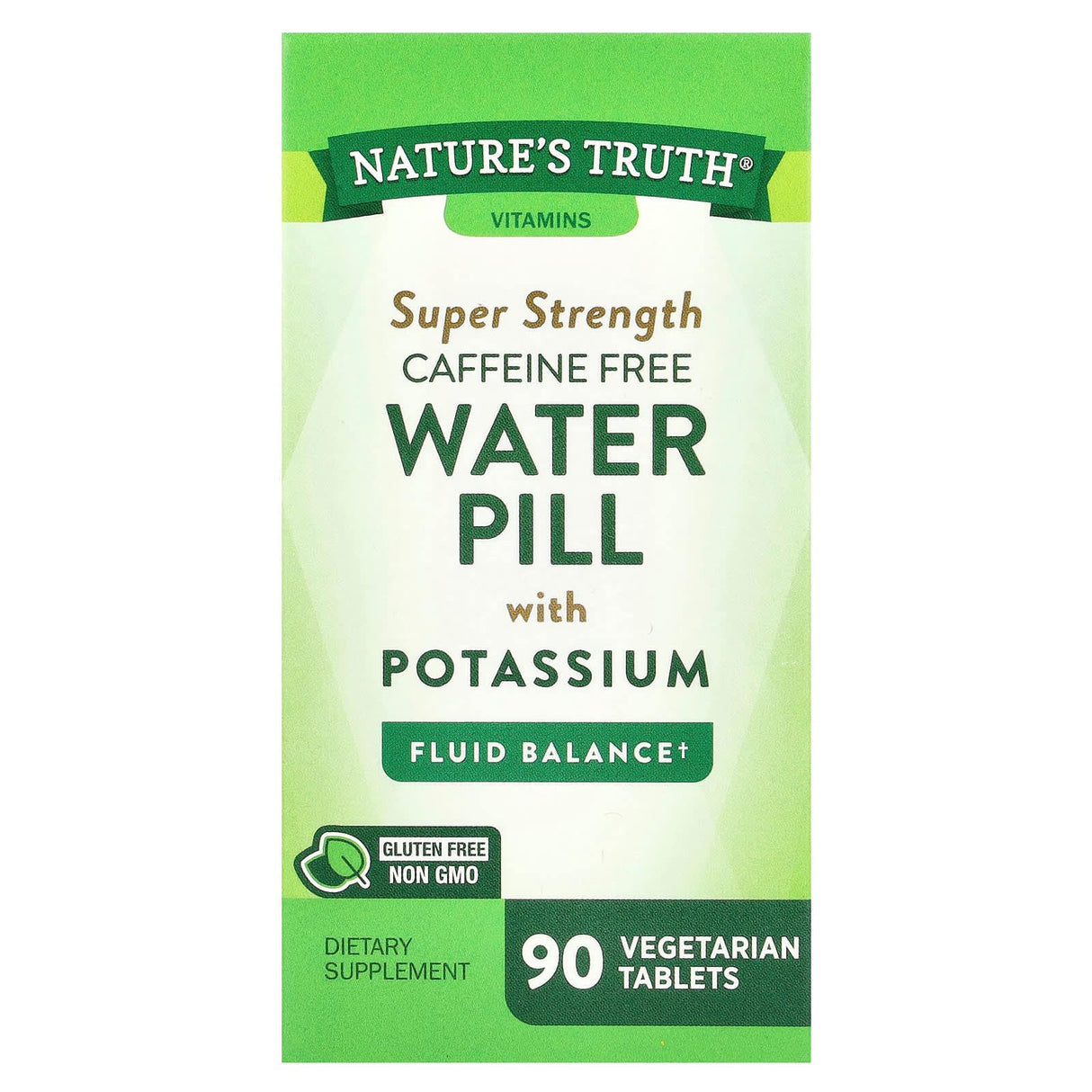 Nature's Truth, Super Strength Water Pill with Potassium, Caffeine Free, 90 Vegetarian Tablets - Supply Center USA