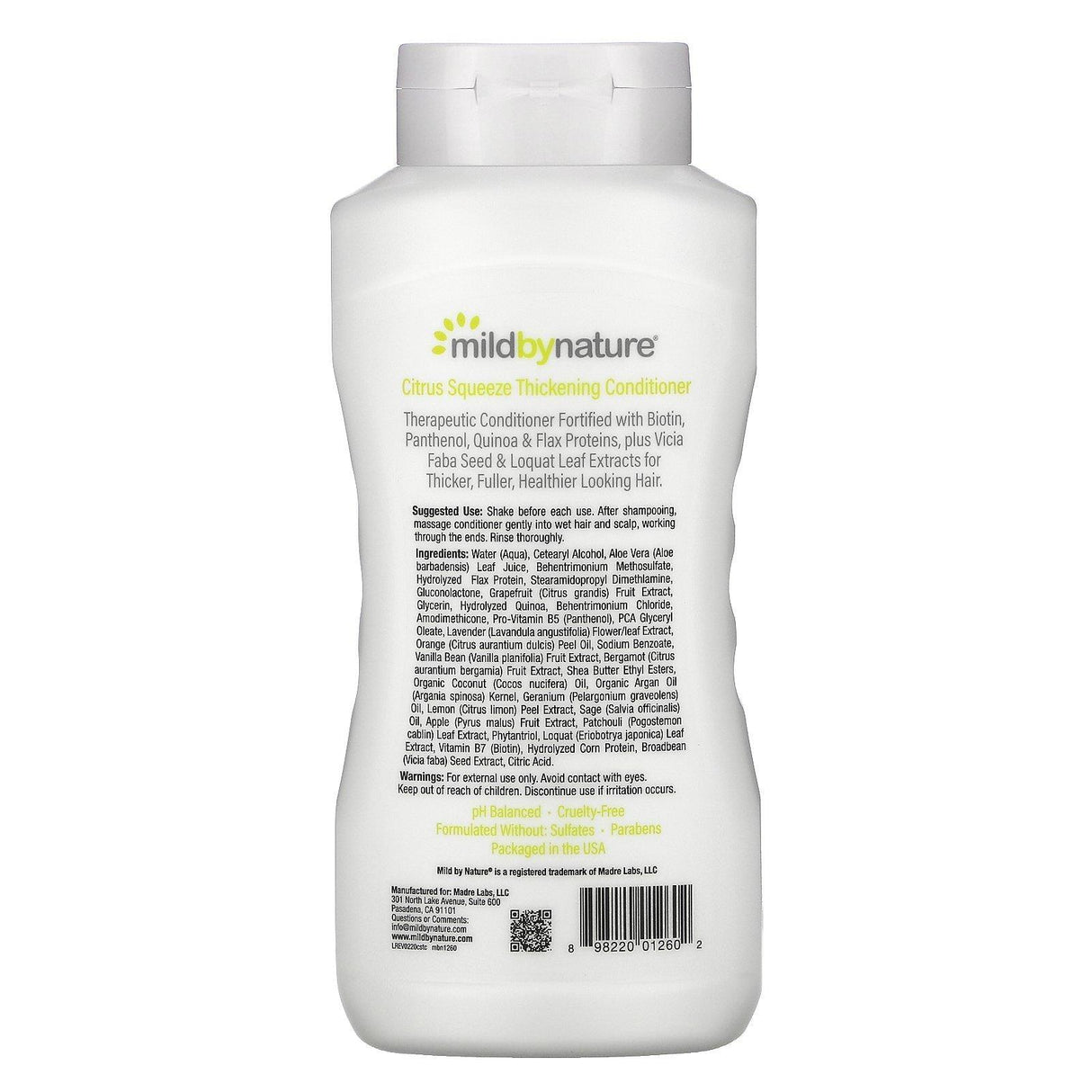 Mild By Nature, Thickening Conditioner, B-Complex & Biotin, Citrus Squeeze, 16 fl oz (473 ml) - HealthCentralUSA