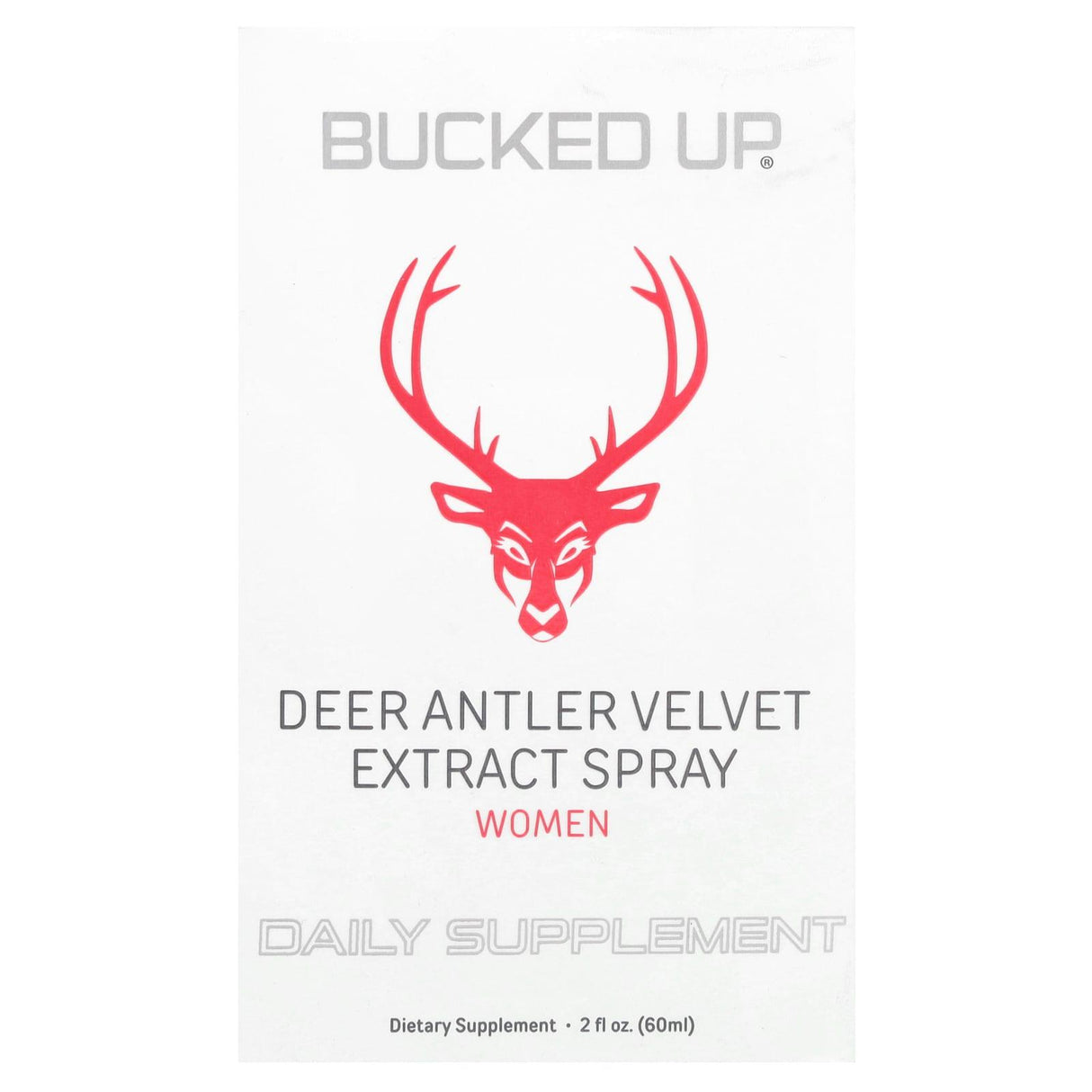 Bucked Up, Deer Antler Velvet Extract Spray, Women, 2 fl oz (60 ml) - Supply Center USA