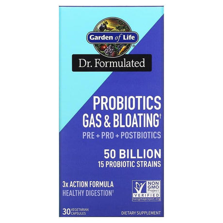 Garden of Life, Probiotics Gas & Bloating, 50 Billion, 30 Vegetarian Capsules - Supply Center USA