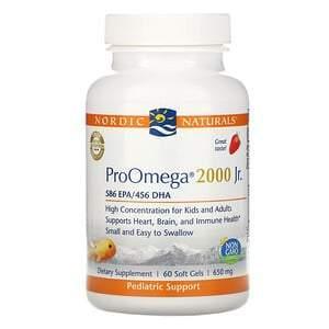 Nordic Naturals, ProOmega 2000 Jr., Strawberry, 650 mg, 60 Soft Gels - Supply Center USA