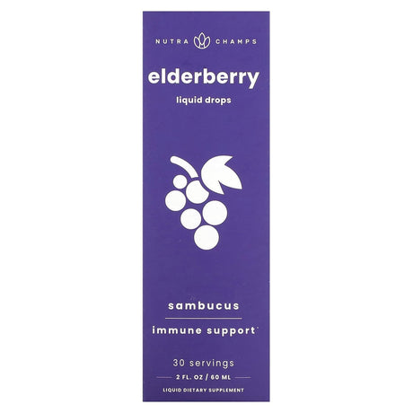 NutraChamps, Elderberry, Sambucus, 2 fl oz (60 ml) - Supply Center USA