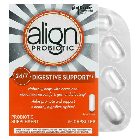 Align Probiotics, 24/7 Digestive Support, Probiotic Supplement, 56 Capsules - Supply Center USA